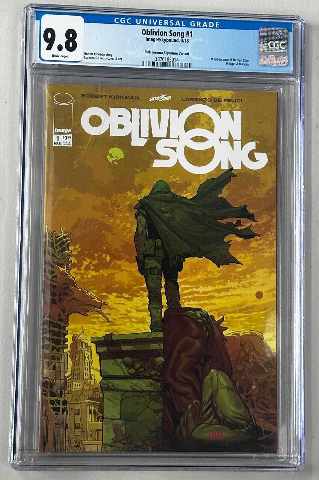 Oblivion Song 1 IMAGE/SKYBOUND 2018 CGC 9.8 NM/MT Pink Lorenzo Signature variant