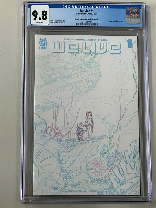 We Live #1 Aftershock 2021 4th Print Virgin Sketch Wraparound Variant CGC 9.8 NM