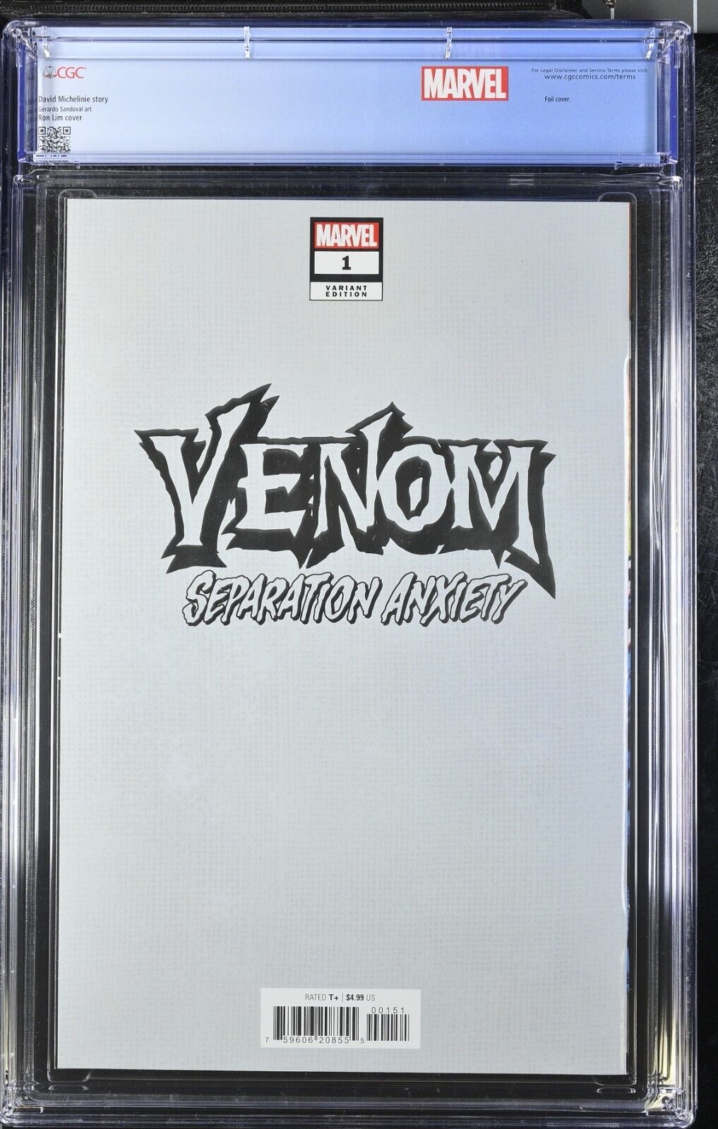 Venom: Separation Anxiety #1 Marvel RON LIM FOIL Variant CGC 9.8 NM CUSTOM LABEL