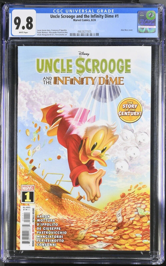 UNCLE SCROOGE AND THE INFINITY DIME #1 MARVEL 2024 ALEX ROSS CGC 9.8 NM/MT