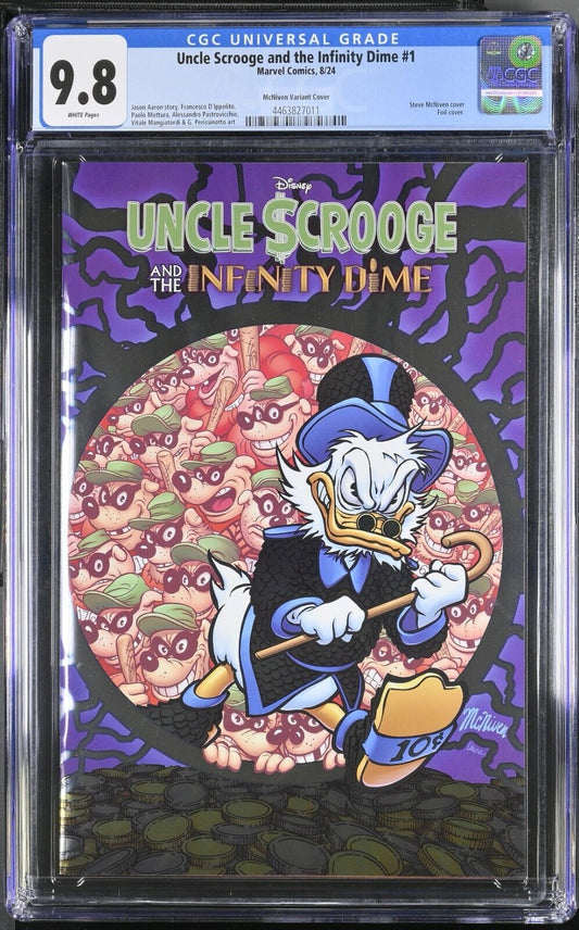 UNCLE SCROOGE & THE INFINITY DIME #1 MARVEL MCNIVEN FOIL VARIANT CGC 9.8 NM/MT