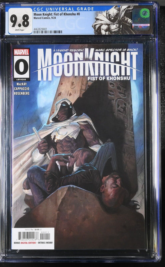 MOON KNIGHT FIST OF KONSHU #0 MARVEL 2024 E.M. GIST CGC 9.8 NM/MT CUSTOM LABEL