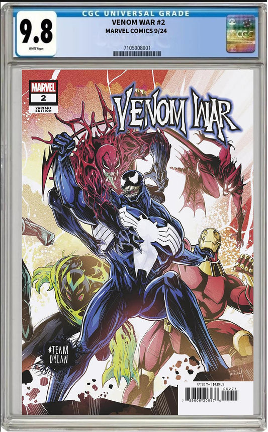 VENOM WAR #2 LUCIANO VECCHIO #TEAMDYLAN VARIANT CGC 9.8 NM/MT PRESALE