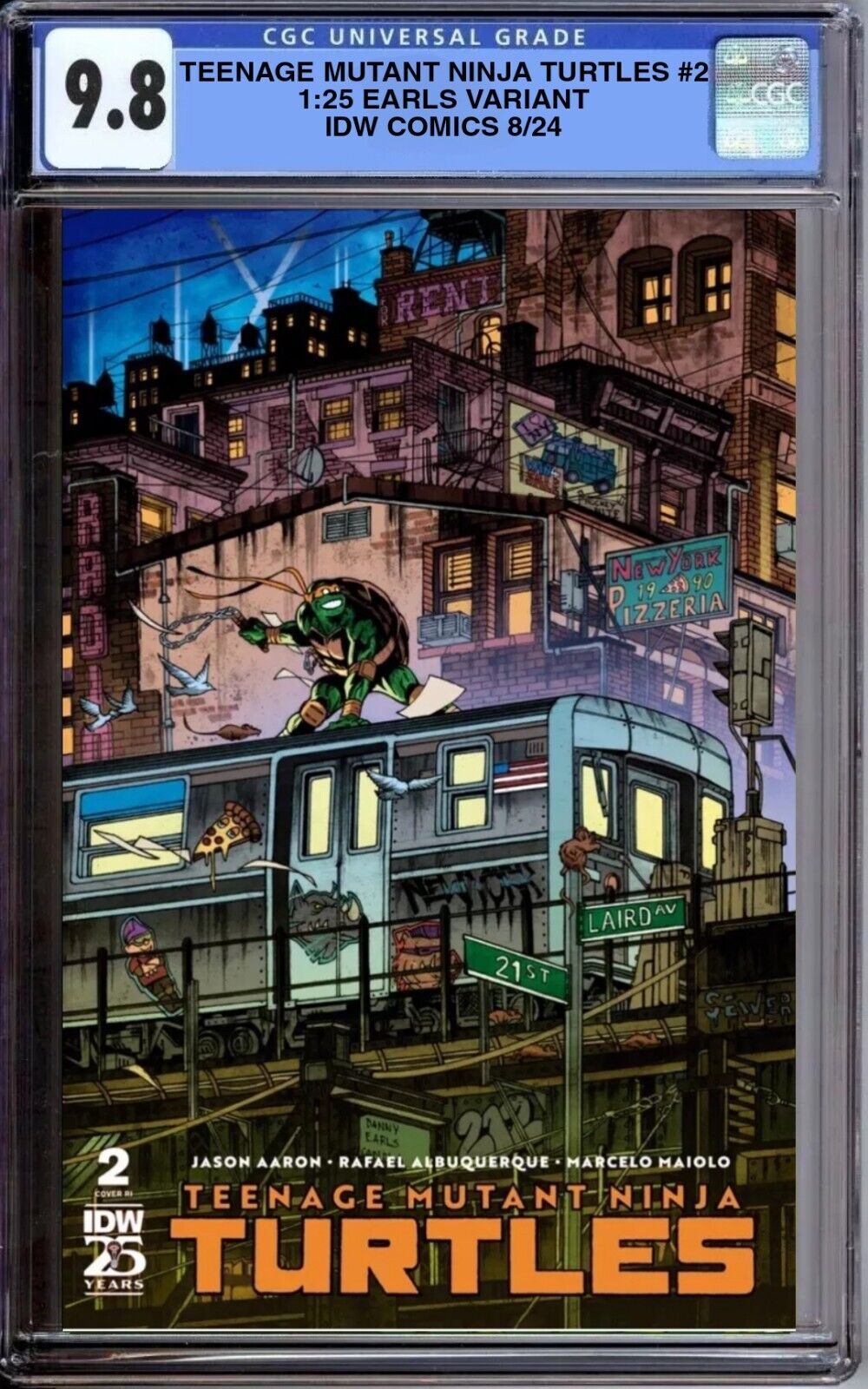 TEENAGE MUTANT NINJA TURTLES #2 IDW 1:25 EARLS VARIANT 2024 CGC 9.8 PRESALE