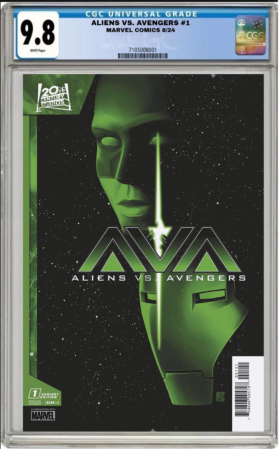 ALIENS VS AVENGERS #1 MARVEL 2024 JOHN TYLER CHRISTOPHER VARIANT CGC 9.8 PRESALE