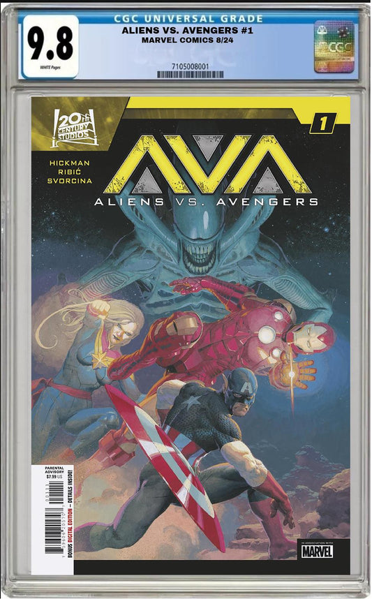 ALIENS VS AVENGERS #1 MARVEL 2024 ESAD RIBIC MAIN COVER CGC 9.8 NM/MT PRESALE