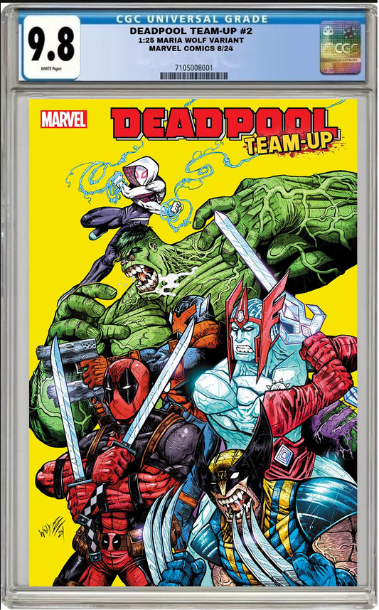 DEADPOOL TEAM-UP #2 MARVEL 2024 1:25 MARIA WOLF VARIANT CGC 9.8 NM PRESALE