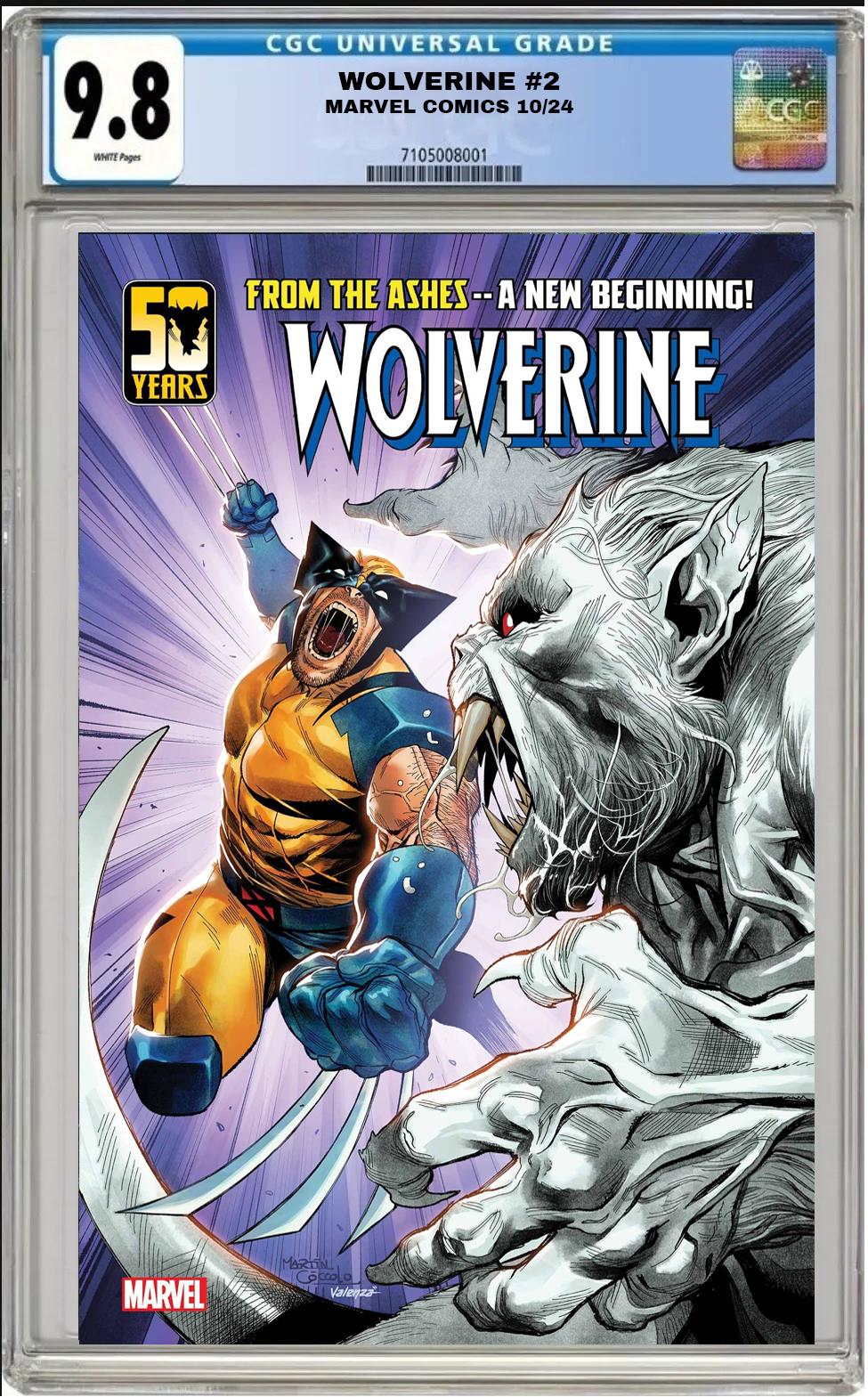 WOLVERINE #2 MARVEL MARTIN COCCOLO MAIN COVER 2024 CGC 9.8 NM PRESALE 10/9