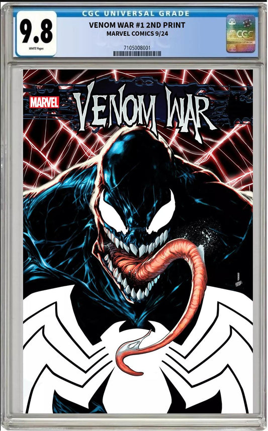 VENOM WAR #1 2ND PRINT MARVEL MAIN DAVID BALDEON 2024 CGC 9.8 NM PRESALE 9/19