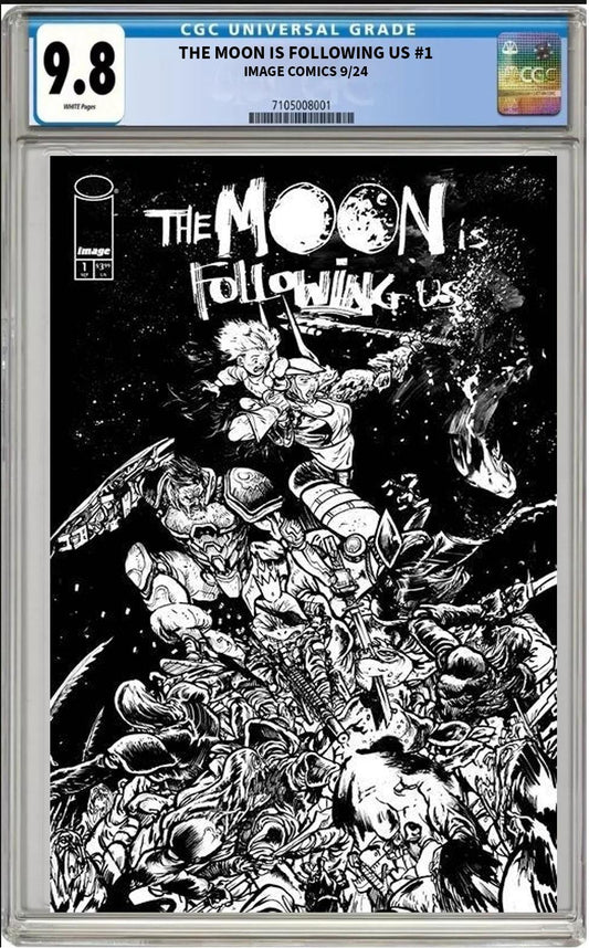 THE MOON IS FOLLOWING US #1 IMAGE 1:50 JOHNSON VARIANT CGC 9.8 NM PRESALE 9/18