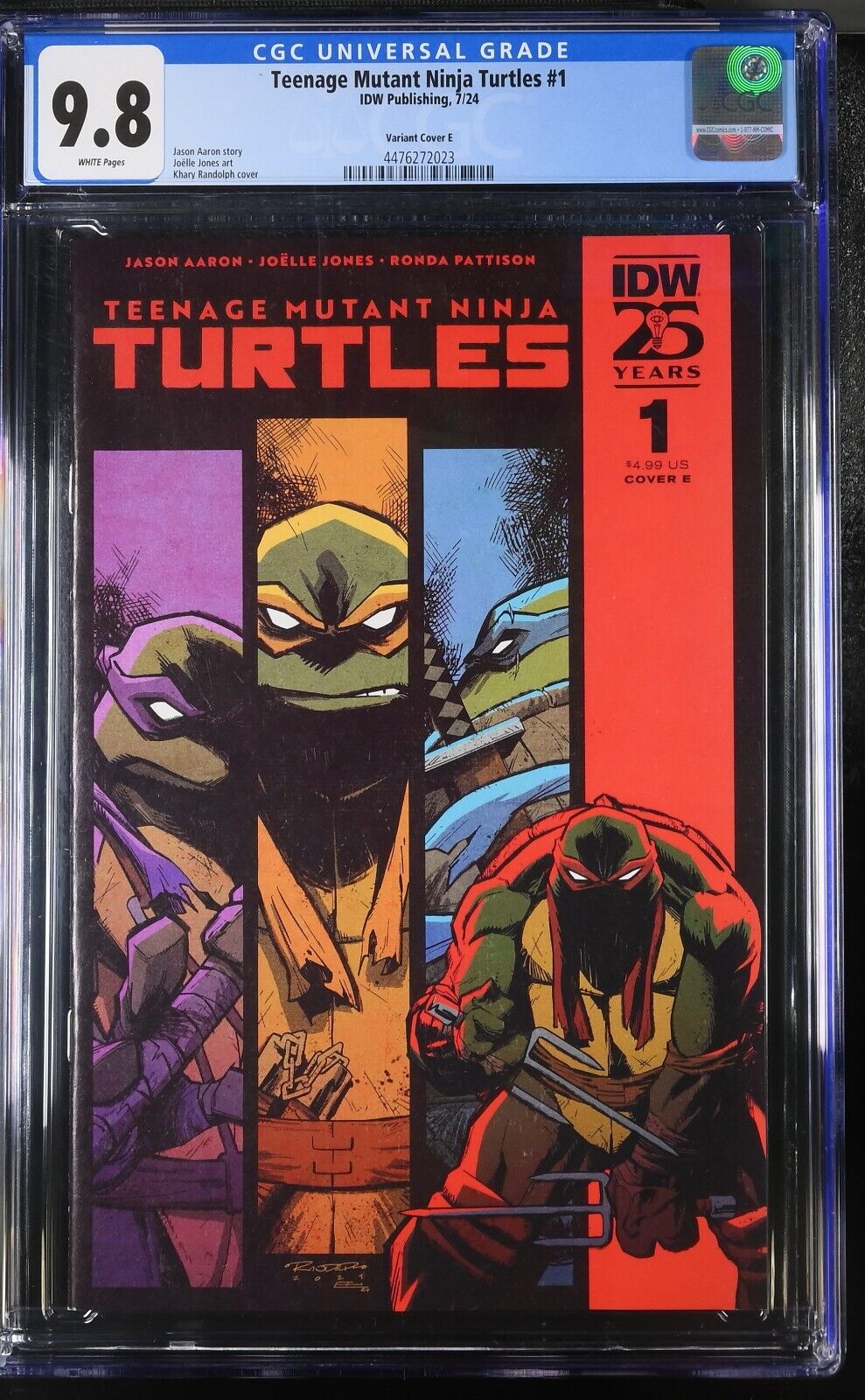 TEENAGE MUTANT NINJA TURTLES #1 IDW CVR E RANDOLPH VARIANT 2024 CGC 9.8 NM