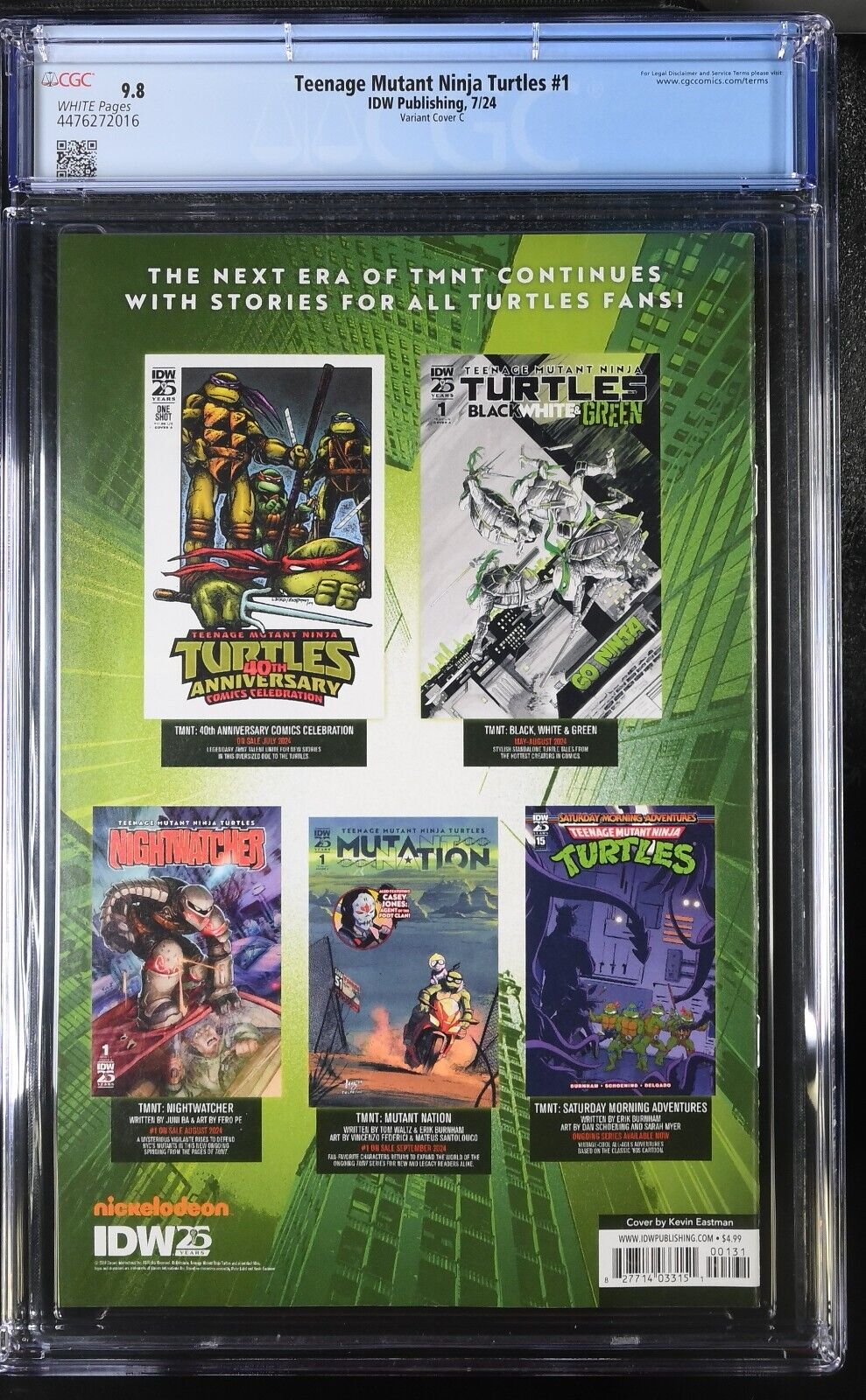 TEENAGE MUTANT NINJA TURTLES #1 IDW CVR C EASTMAN VARIANT 2024 CGC 9.8 NM