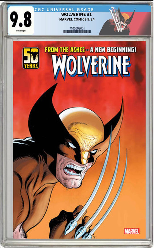 WOLVERINE #1 MARVEL 1:50 MIKE ZECK VARIANT CGC 9.8 NM PRESALE WITH CUSTOM LABEL