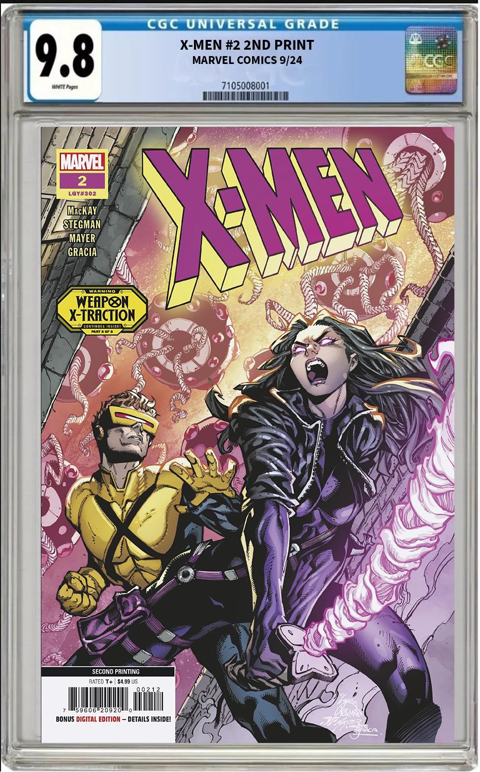 X-MEN #2 2ND PRINT MARVEL 2024 MAIN CVR RYAN STEGMAN CGC 9.8 PRESALE