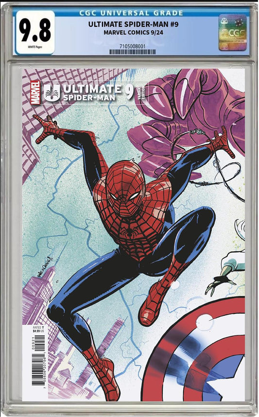 ULTIMATE SPIDER-MAN #9 MARVEL 2024 WES CRAIG CONNECTING VARIANT CGC 9.8 PRESALE