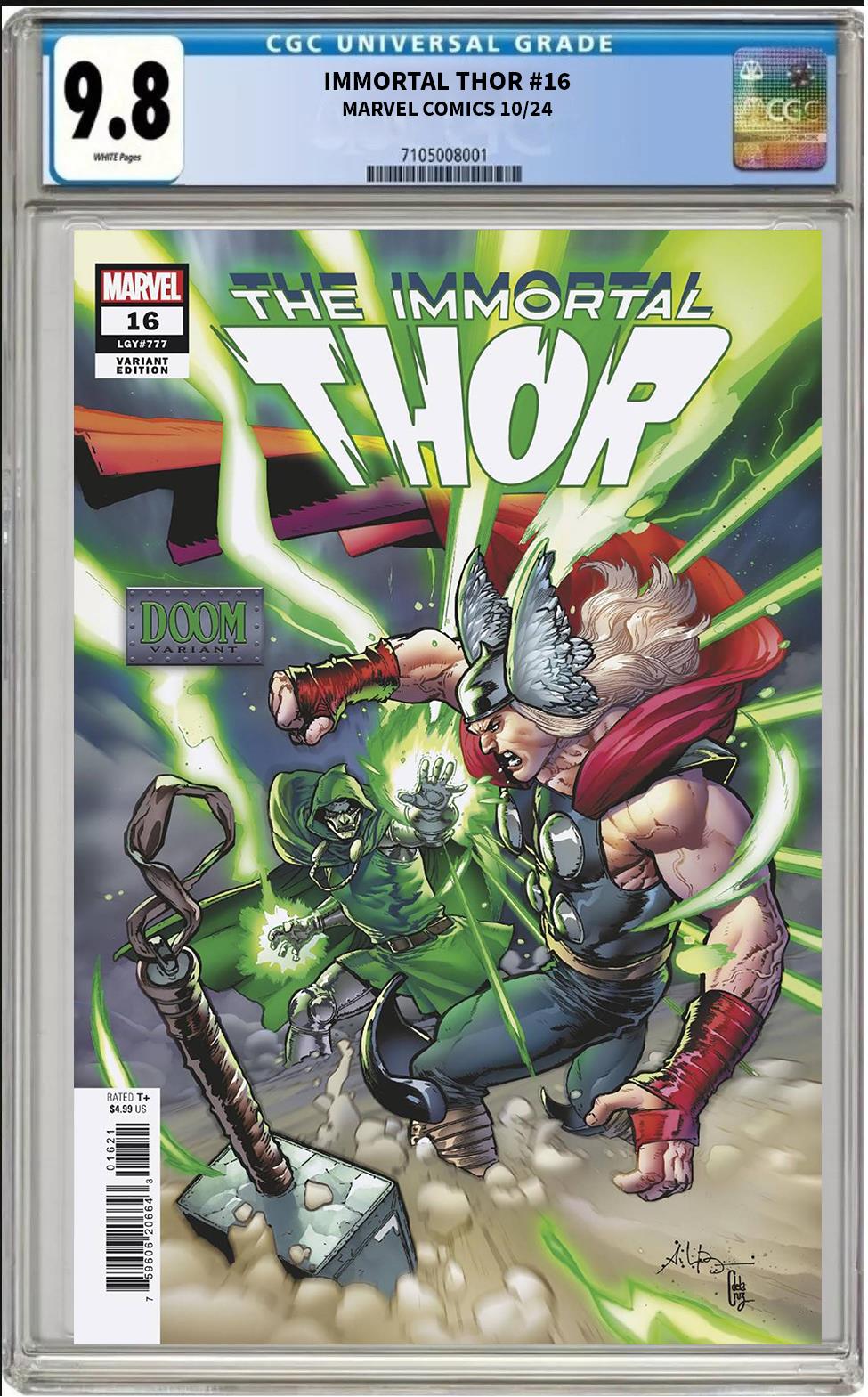 IMMORTAL THOR #16 MARVEL ANDREI BRESSAN DOOM VARIANT 2024 CGC 9.8 PRESALE