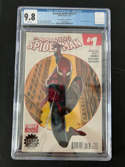 AMAZING SPIDER-MAN #1 MARVEL 2014 CGC 9.8 NM ADI GRANOV VARIANT LIMITED ED COMIX