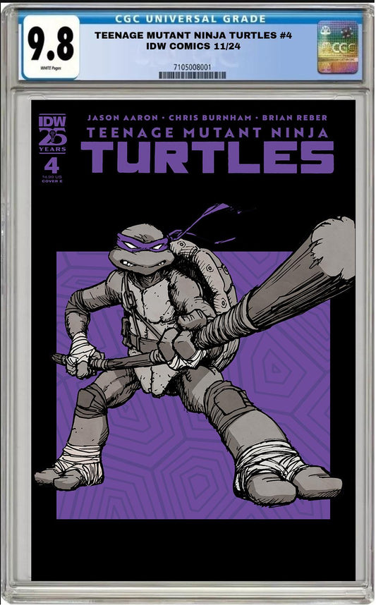 TEENAGE MUTANT NINJA TURTLES #4E IDW CHRIS BURNHAM VARIANT 2024 CGC 9.8 PRESALE