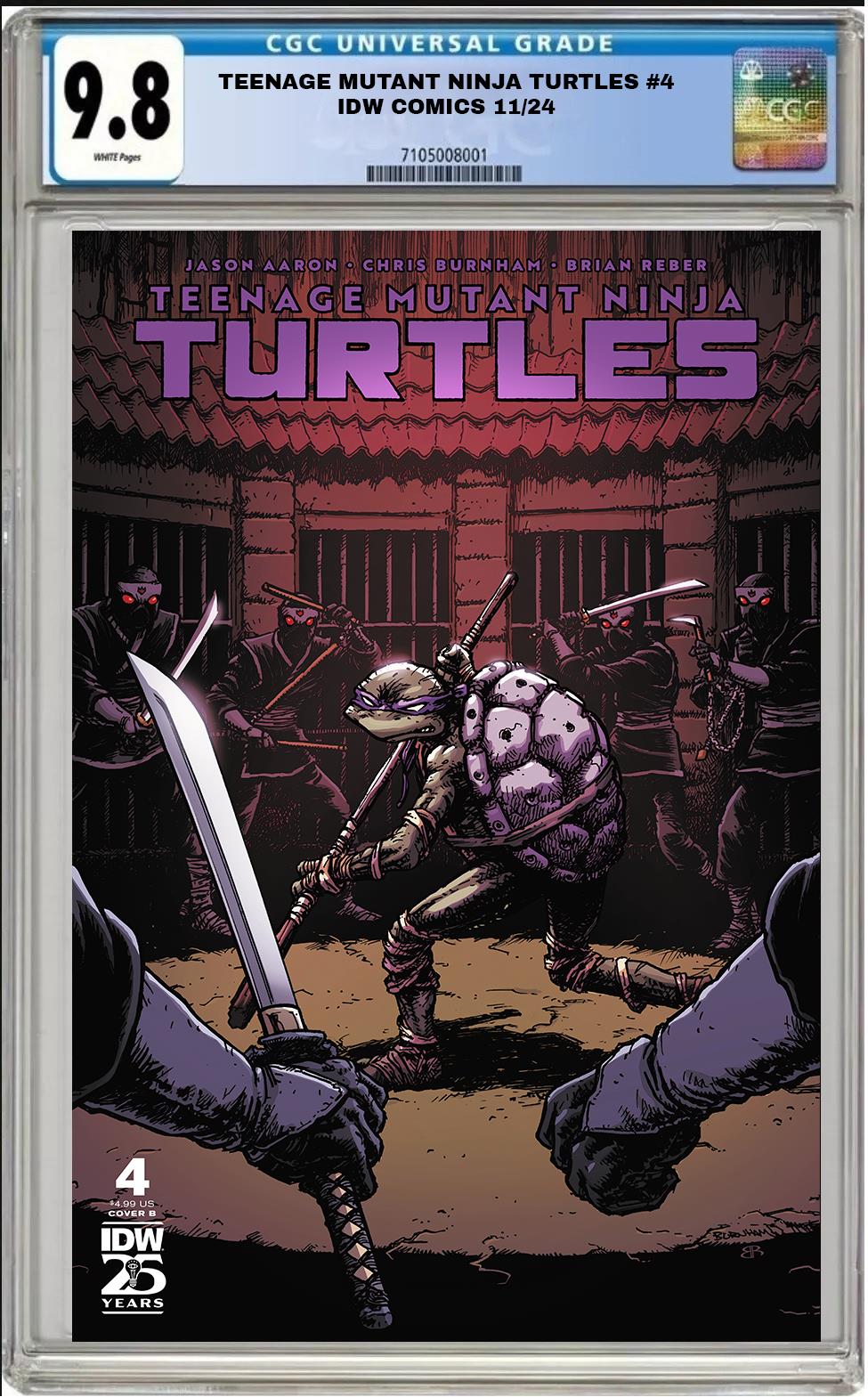 TEENAGE MUTANT NINJA TURTLES #4B IDW CHRIS BURNHAM VARIANT 2024 CGC 9.8 PRESALE