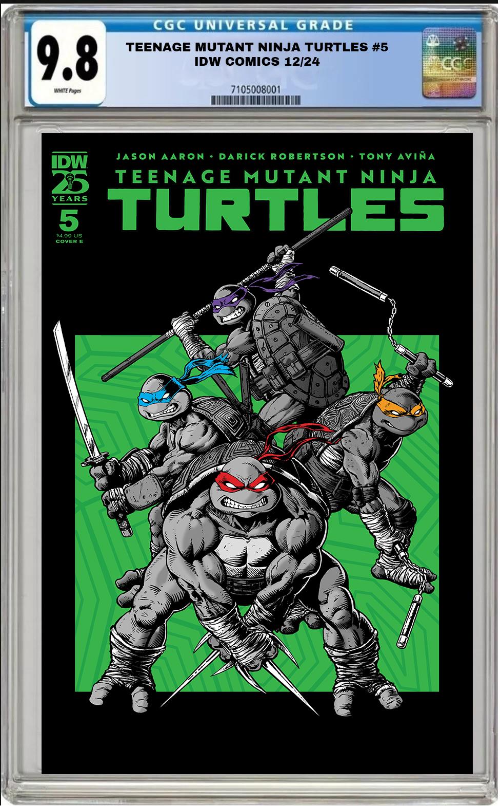 TEENAGE MUTANT NINJA TURTLES #5E IDW ROBERTSON VARIANT 2024 CGC 9.8 PRESALE