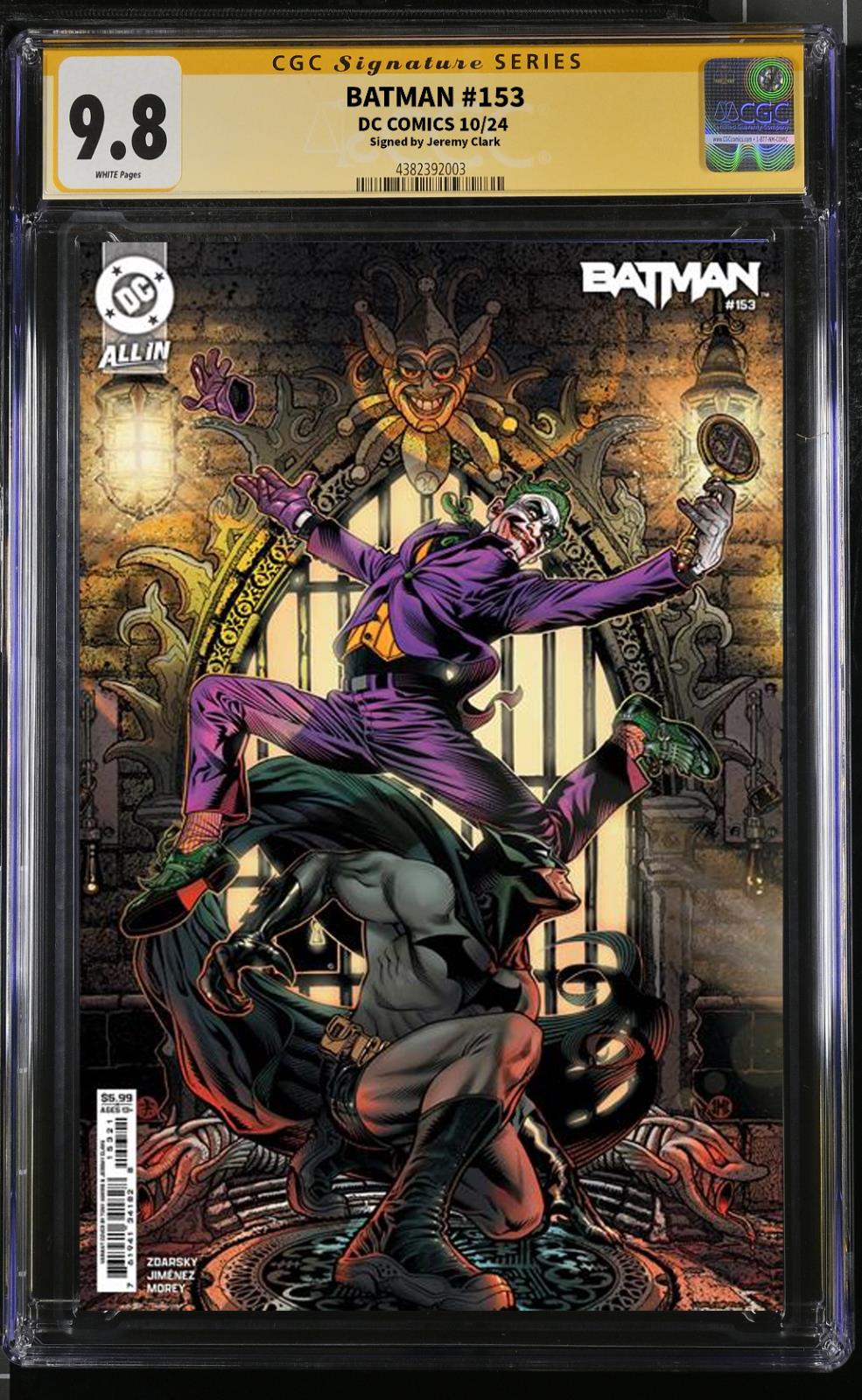 BATMAN #153 DC TONY HARRIS & JEREMY CLARK VARIANT CGC/RAW 9.8 NM SIGNED PRESALE