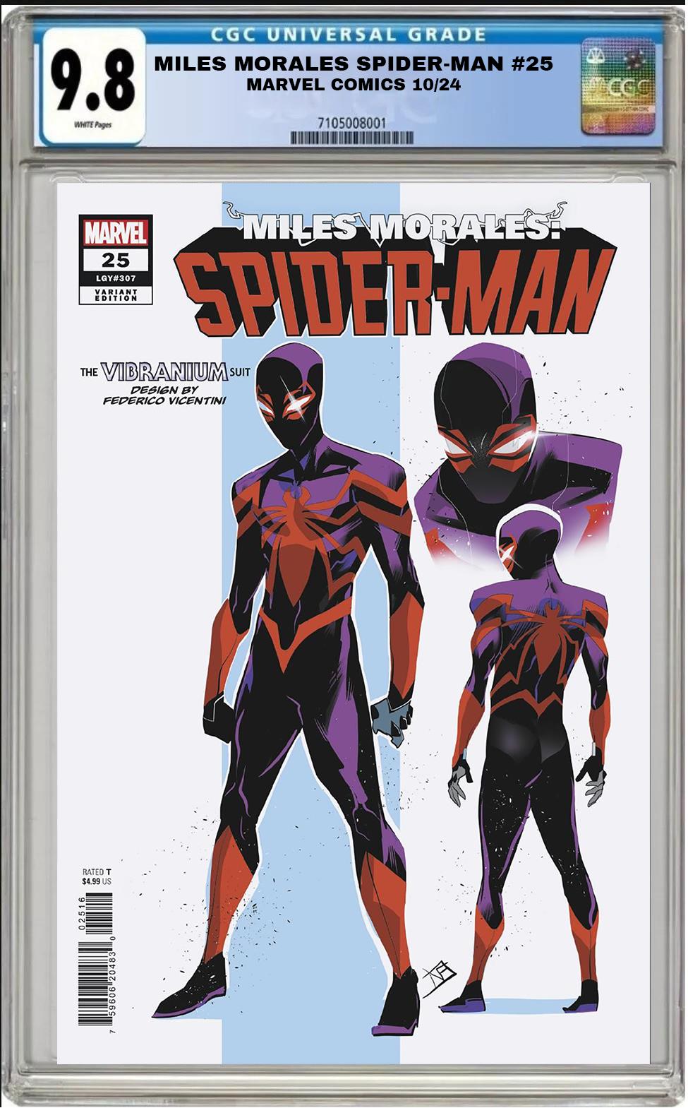 MILES MORALES SPIDER-MAN 25 MARVEL 1:10 VICENTINI DESIGN VARIANT CGC 9.8 PRESALE