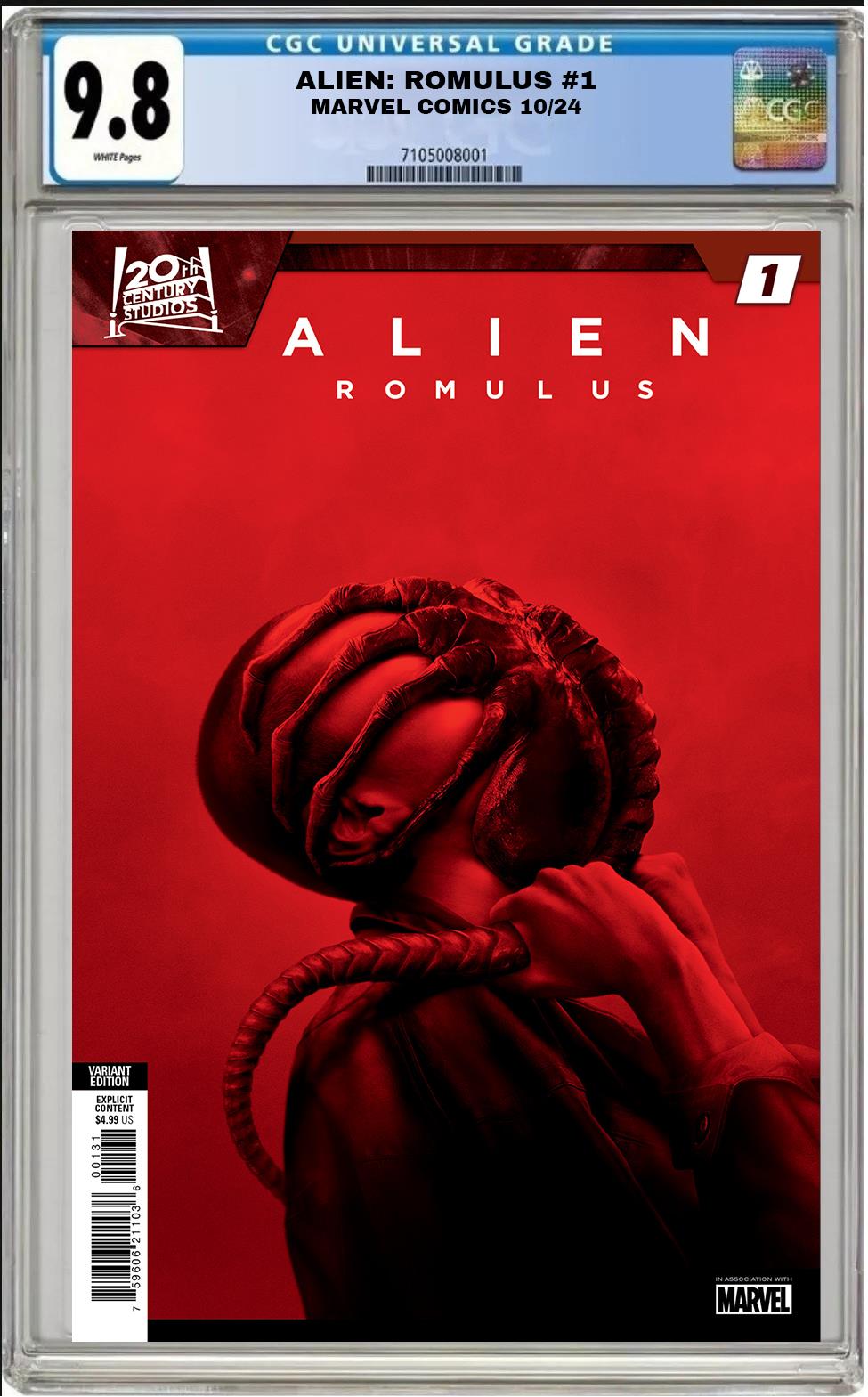 ALIEN: ROMULUS #1 MARVEL MOVIE PHOTO VARIANT CGC 9.8 NM PRESALE 10/16