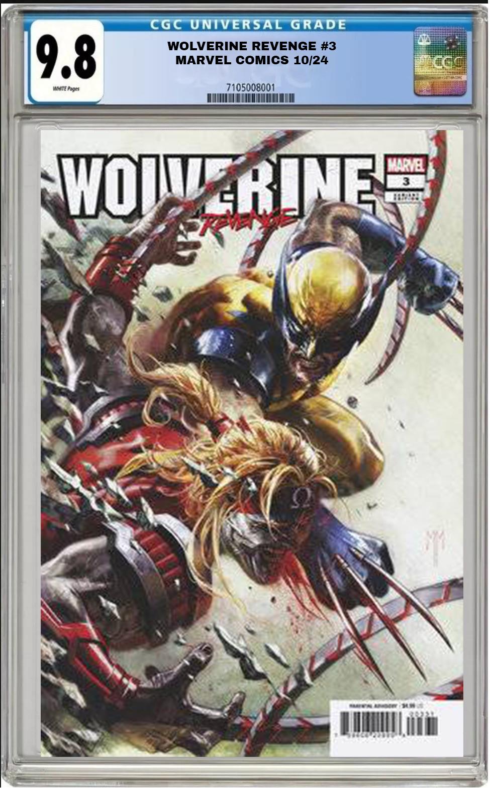 WOLVERINE REVENGE #3 MARVEL MARCO MASTRAZZO VARIANT CGC 9.8 NM PRESALE 10/30