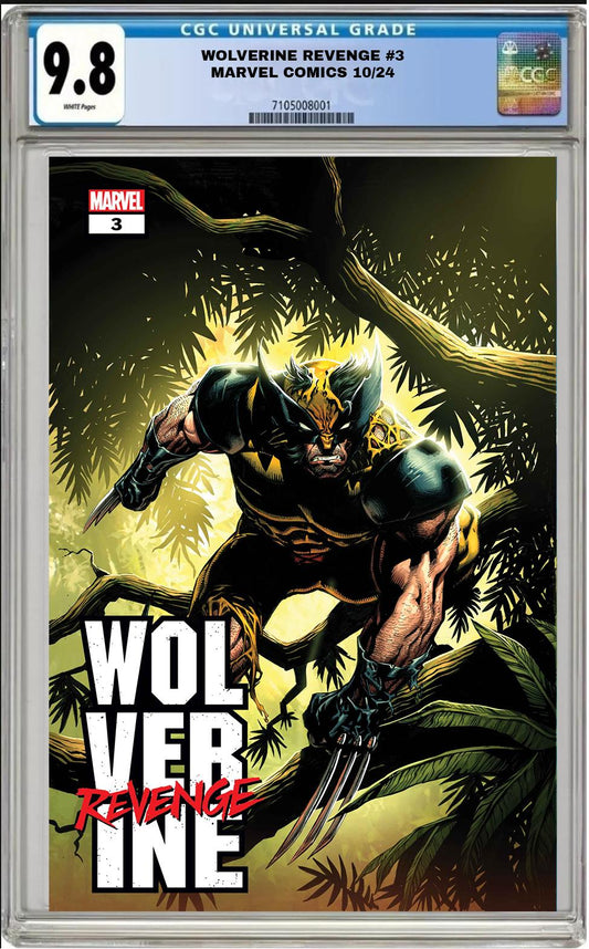 WOLVERINE REVENGE #3 MARVEL 1:25 RYAN STEGMAN VARIANT CGC 9.8 NM PRESALE 10/30