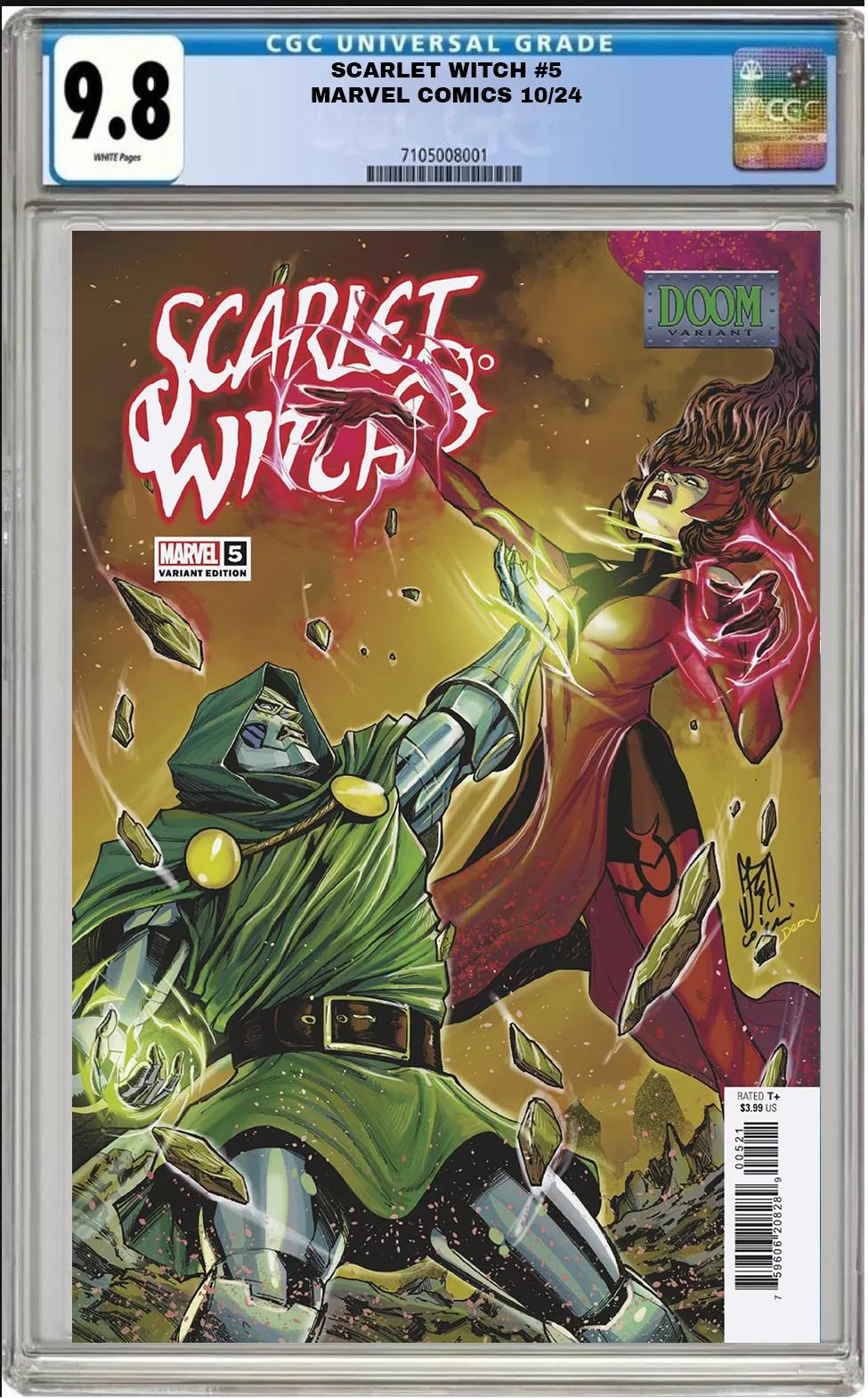 SCARLET WITCH #5 MARVEL STEFANO CASELLI DOOM VARIANT 2024 CGC 9.8 NM PRESALE