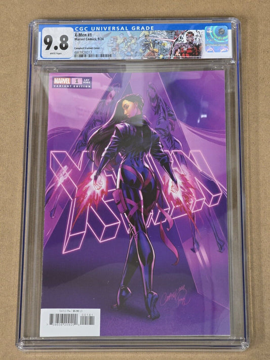 X-MEN #1 MARVEL COMICS 2024 J SCOTT CAMPBELL VARIANT CGC 9.8 NM CUSTOM LABEL