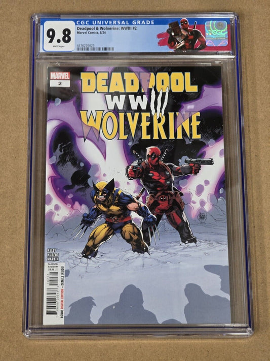 DEADPOOL WOLVERINE WWIII #2 MARVEL 2024 MAIN ADAM KUBERT CGC 9.8 CUSTOM LABEL