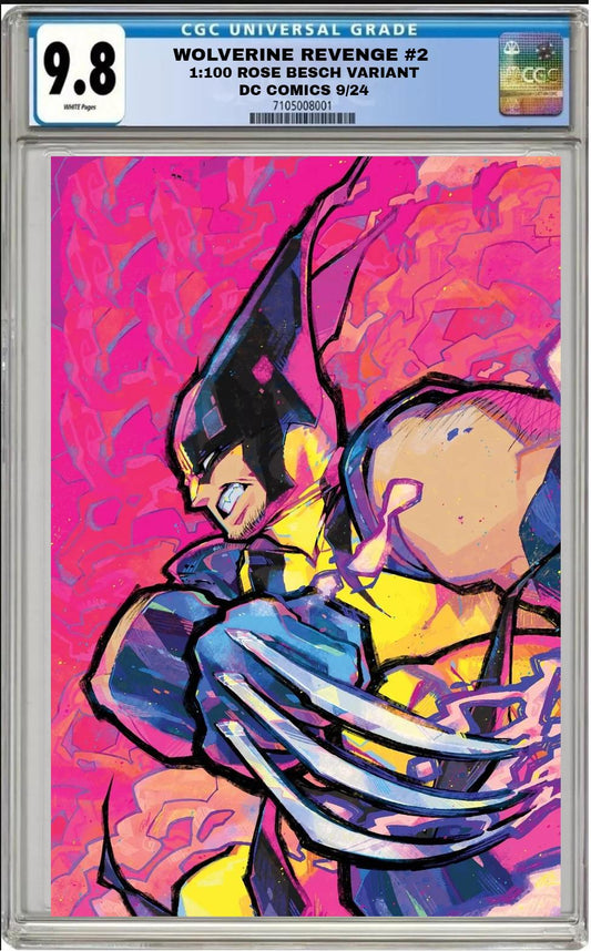 WOLVERINE REVENGE #2 MARVEL 1:100 ROSE BESCH VIRGIN VARIANT CGC 9.8 NM PRESALE