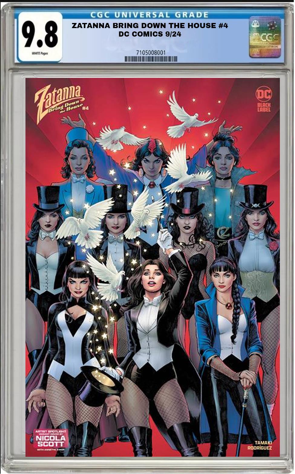 ZATANNA BRING DOWN THE HOUSE #4 DC NICOLA SCOTT VARIANT CGC 9.8 NM PRESALE 9/25