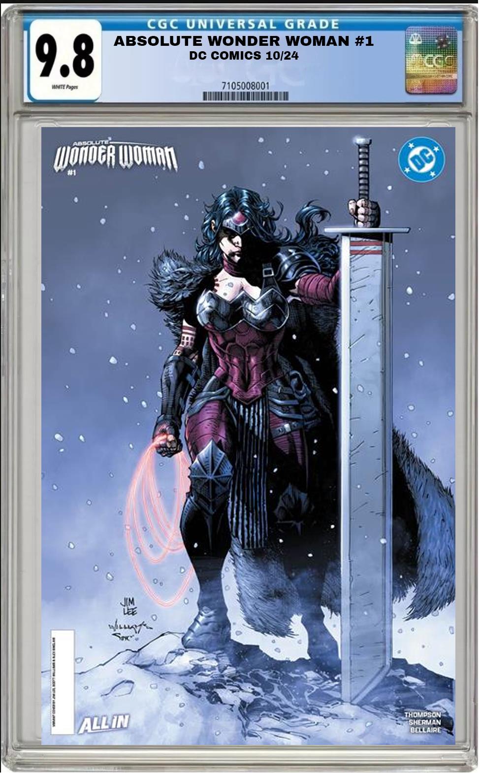 ABSOLUTE WONDER WOMAN #1 DC JIM LEE VARIANT CGC 9.8 NM PRESALE 10/23