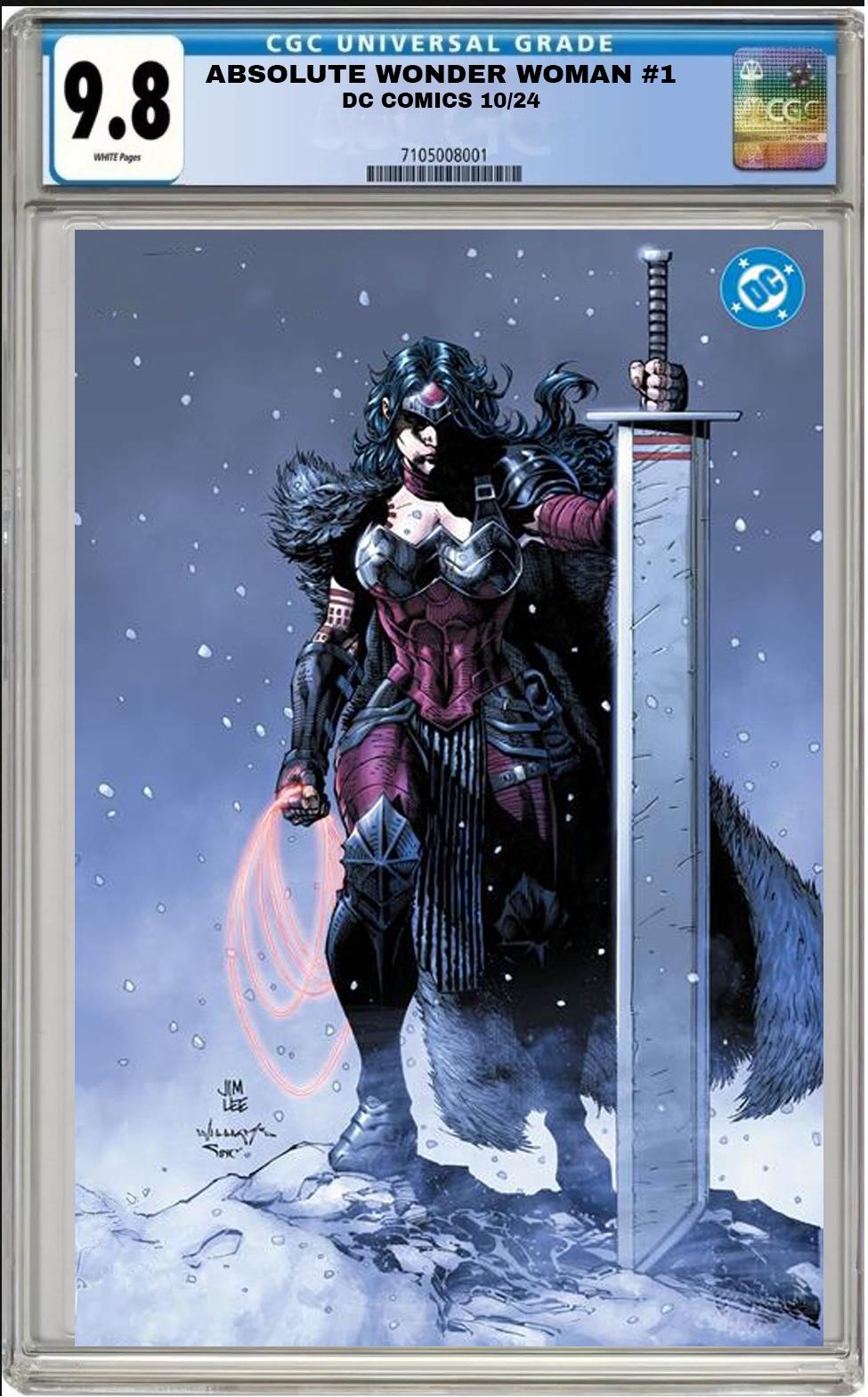 ABSOLUTE WONDER WOMAN #1 DC JIM LEE FOIL VARIANT CGC 9.8 NM PRESALE 10/23