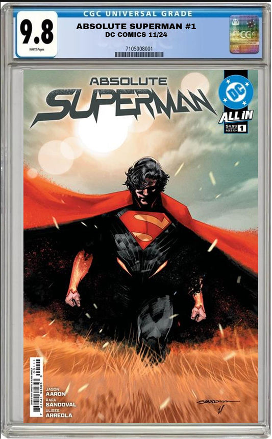 ABSOLUTE SUPERMAN #1 DC CVR A RAFA SANDOVAL MAIN CGC 9.8 NM PRESALE 11/6