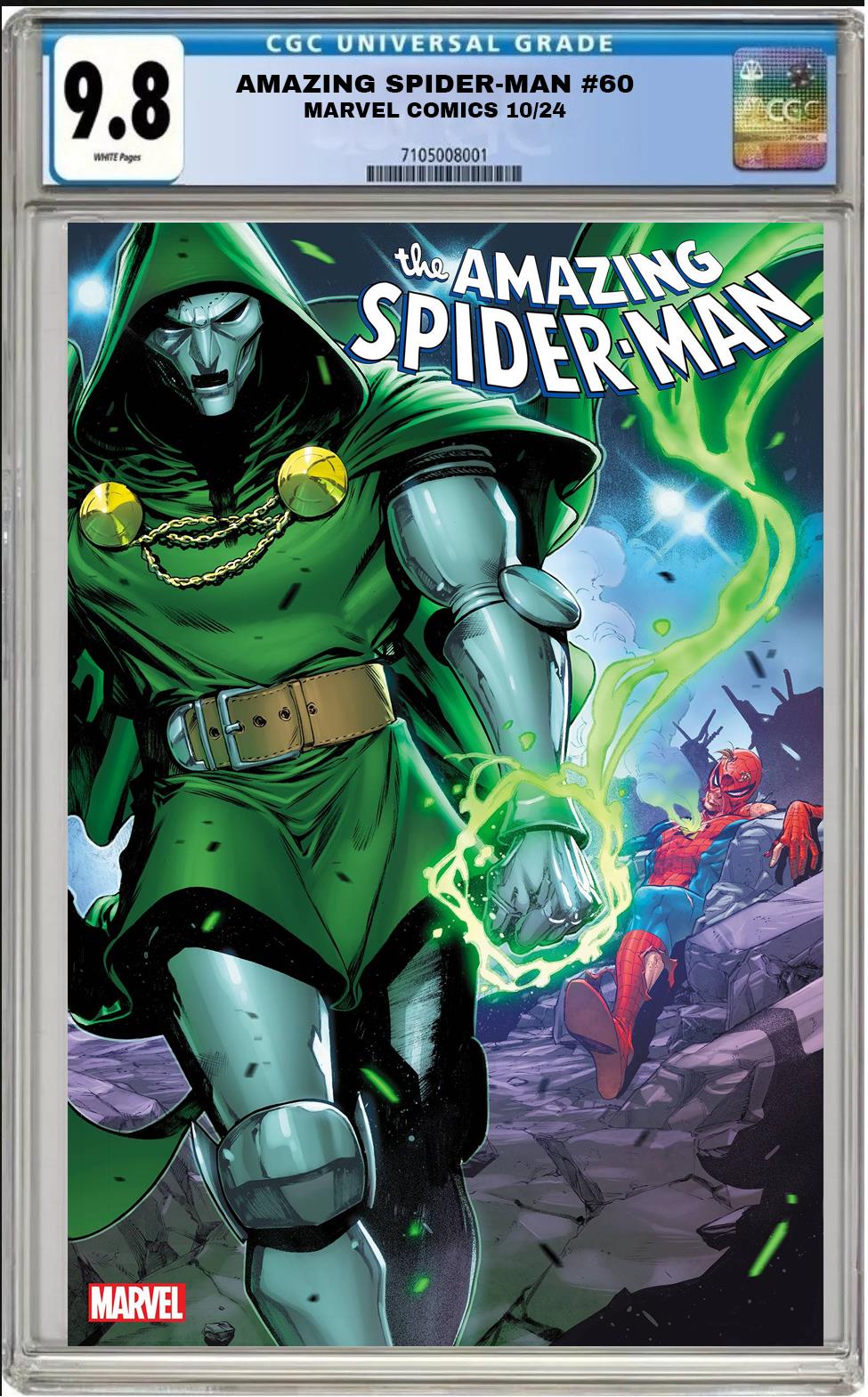 AMAZING SPIDER-MAN #60 MARVEL IBAN COELLO DOOM VARIANT CGC 9.8 NM PRESALE 10/31