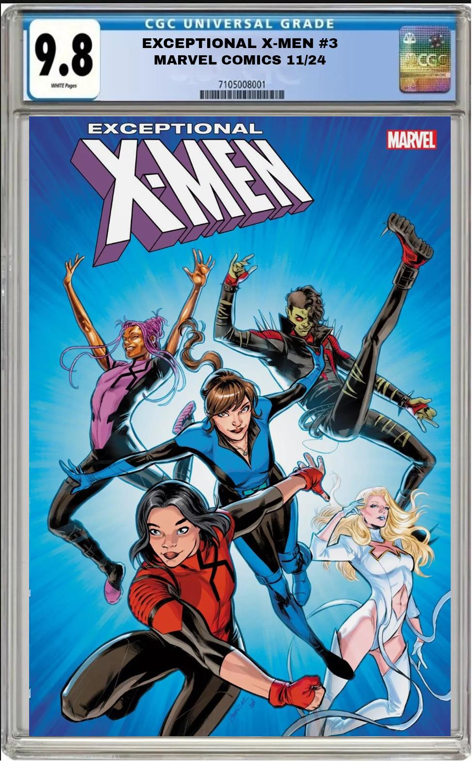 EXCEPTIONAL X-MEN #3 MARVEL VARIANT CGC 9.8 NM PRESALE 11/21