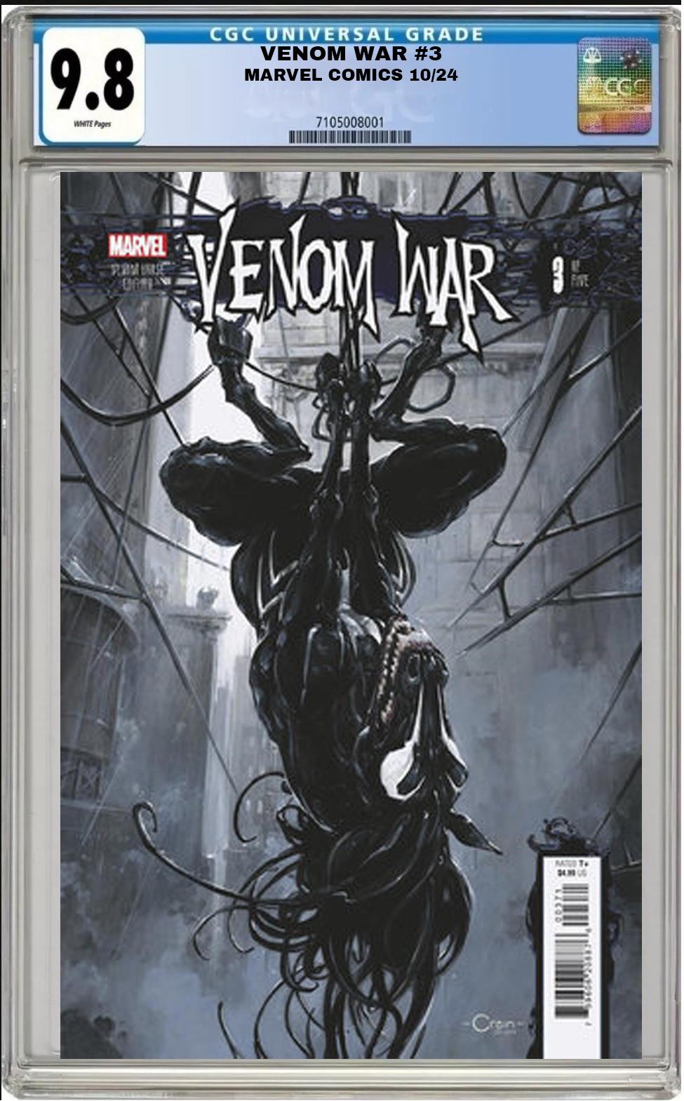 VENOM WAR #3 MARVEL 2024 CLAYTON CRAIN HORSE VARIANT CGC 9.8 NM PRESALE 10/3