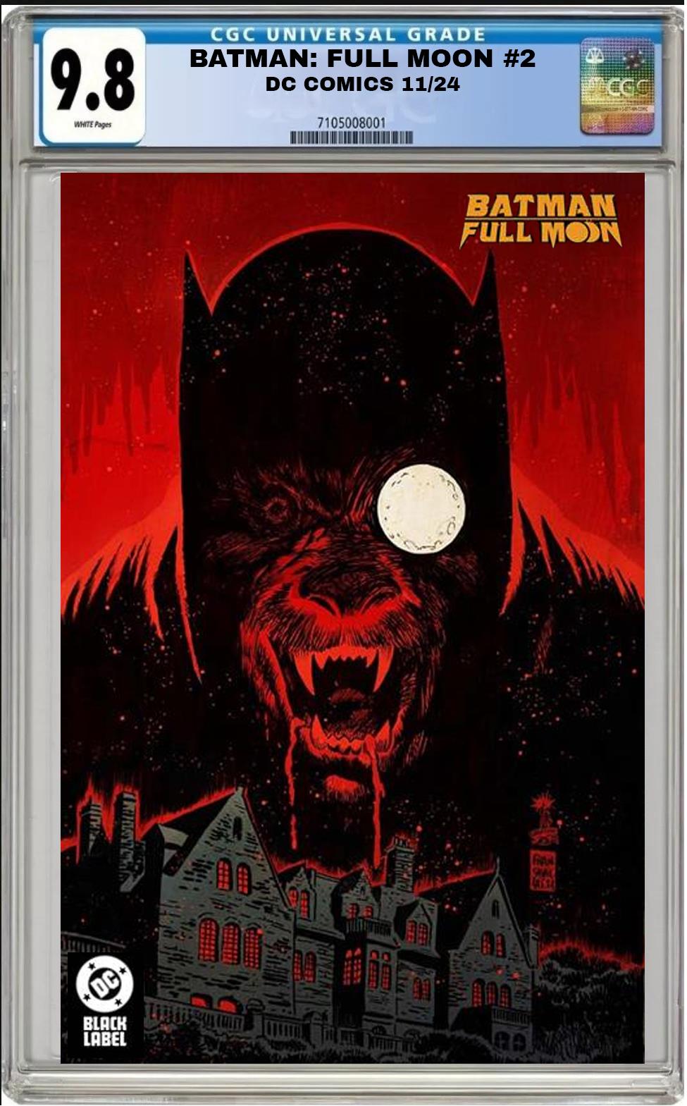 BATMAN FULL MOON #2 DC CVR B FRANCAVILLA VARIANT CGC 9.8 NM PRESALE 11/13