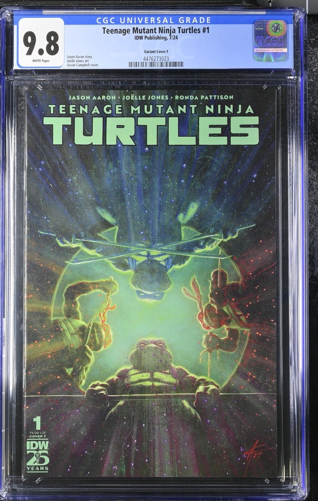 TEENAGE MUTANT NINJA TURTLES #1 IDW 2024 AARON CAMPBELL VARIANT CGC 9.8 NM