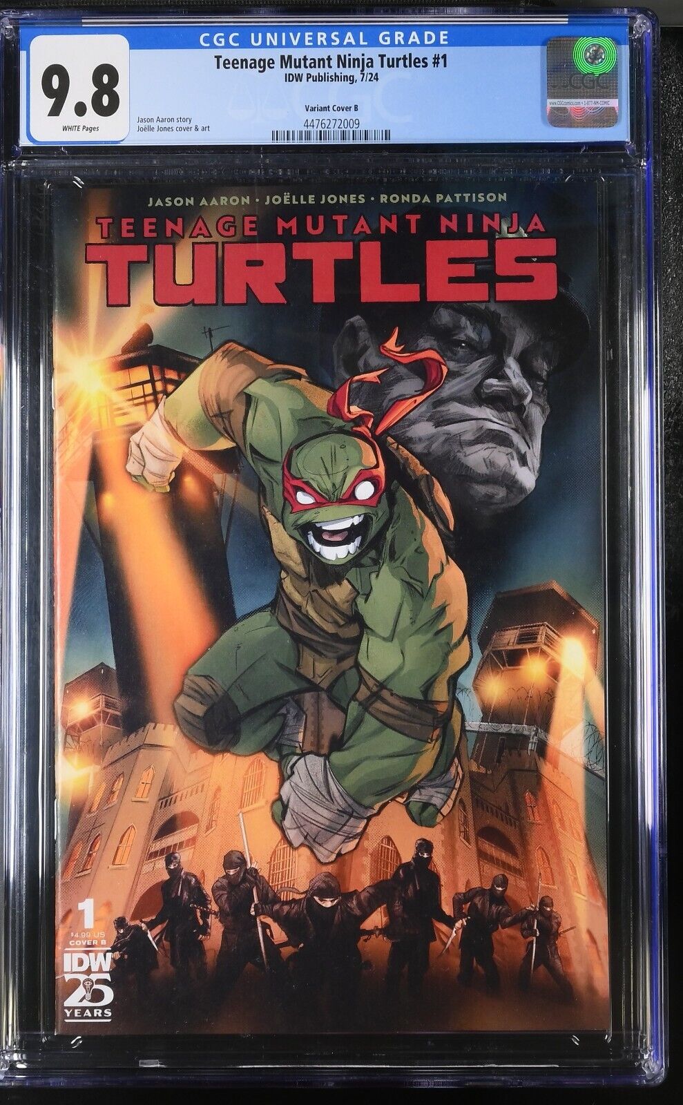 TEENAGE MUTANT NINJA TURTLES #1 IDW 2024 JOELLE JONES VARIANT CVR B CGC 9.8 NM