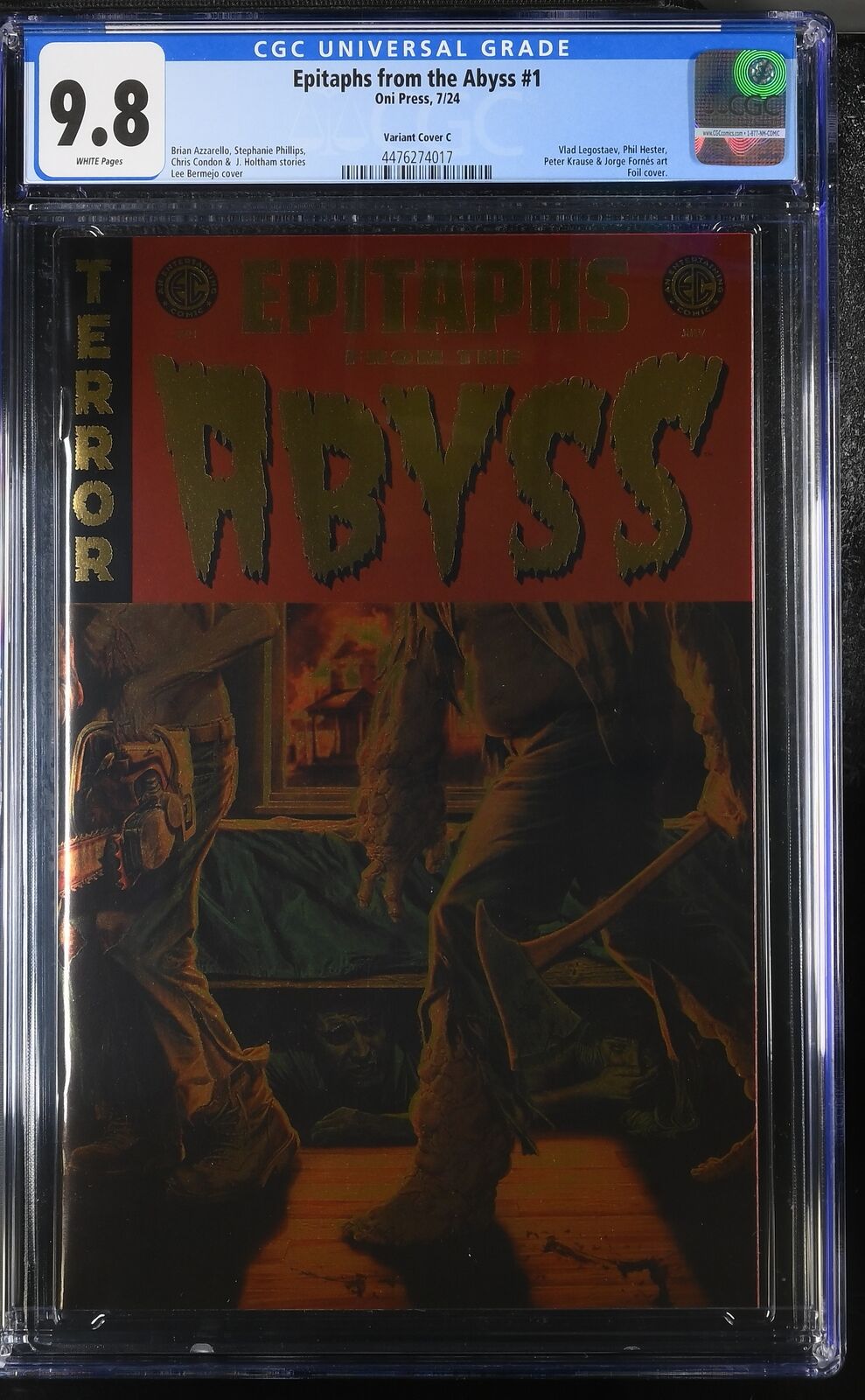 EC EPITAPHS FROM THE ABYSS #1 ONI PRESS 2024 LEE BERMEJO FOIL VARIANT CGC 9.8 NM