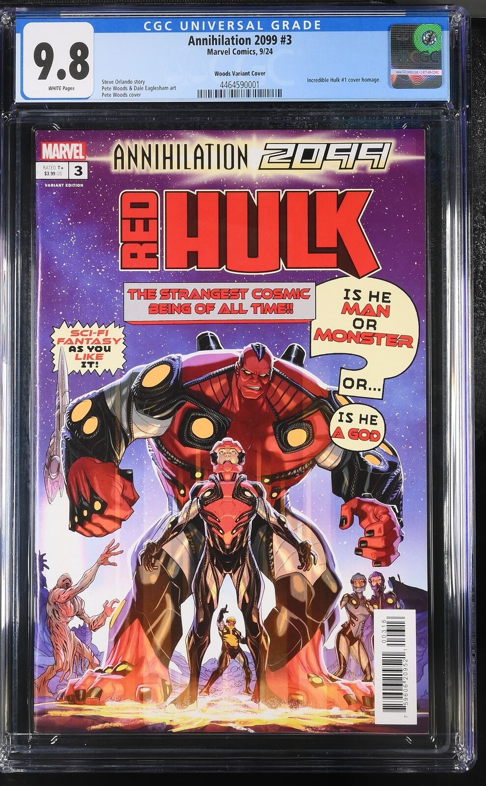 ANNIHILATION 2099 #3 MARVEL COMICS 2024 PETE WOODS 1:25 VARIANT CGC 9.8 NM