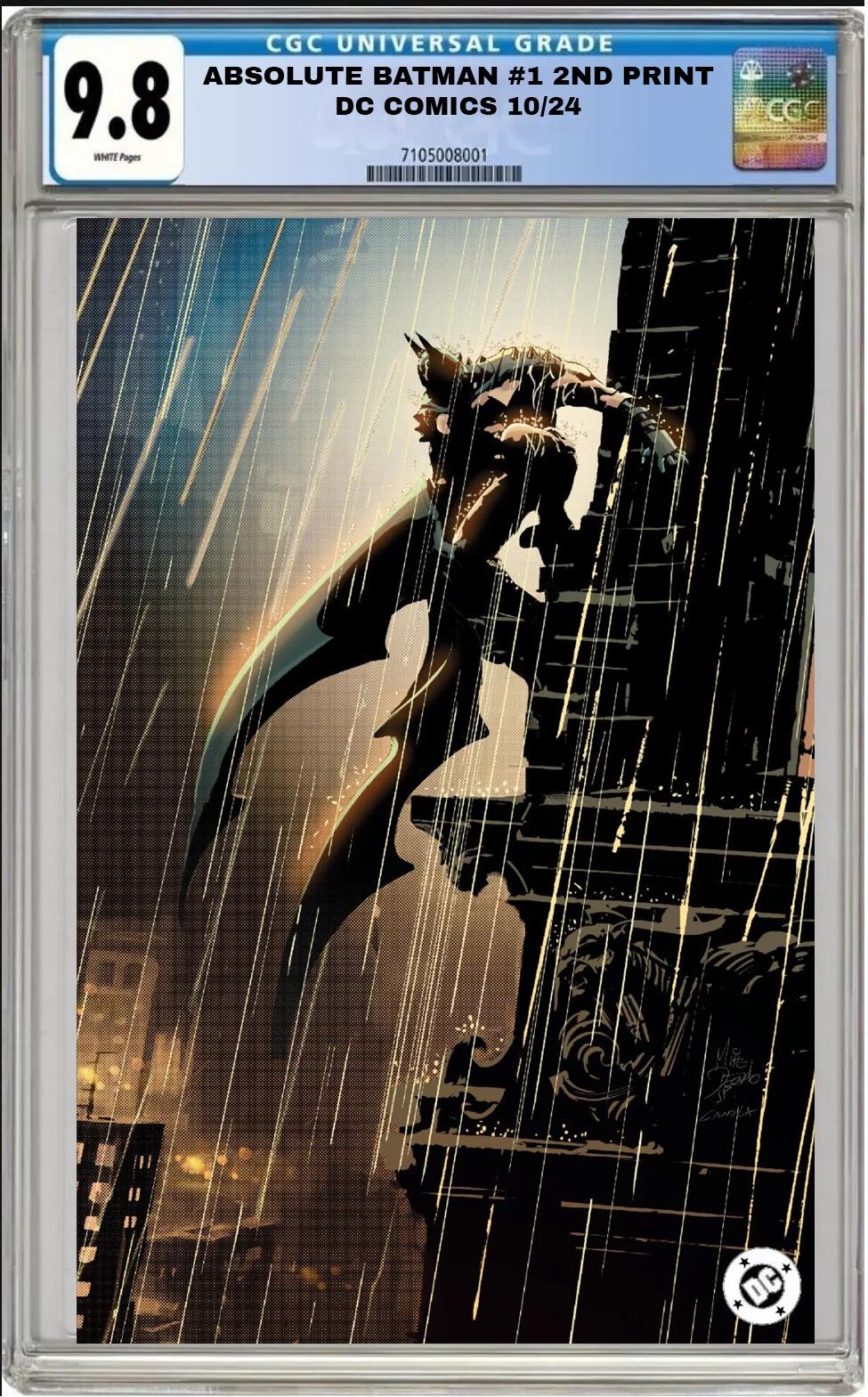 ABSOLUTE BATMAN #1 2ND PRINT DC MIKE DEODATO VIRGIN VARIANT CGC 9.8 NM