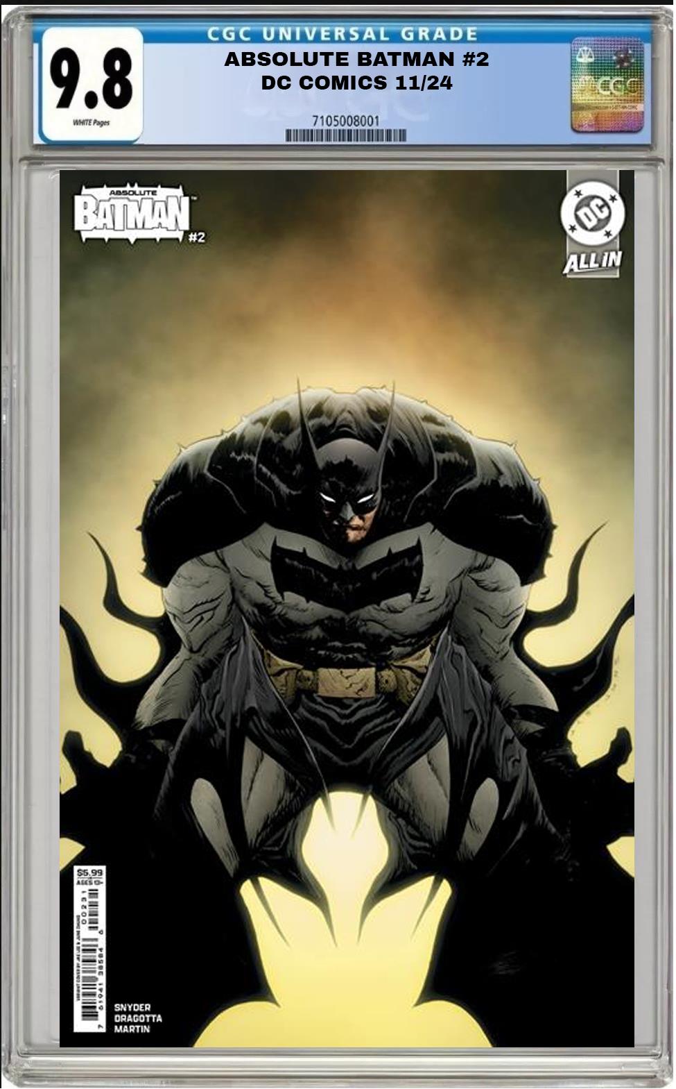 ABSOLUTE BATMAN #2 DC CVR C JAE LEE VARIANT CGC 9.8 NM PRESALE 11/27