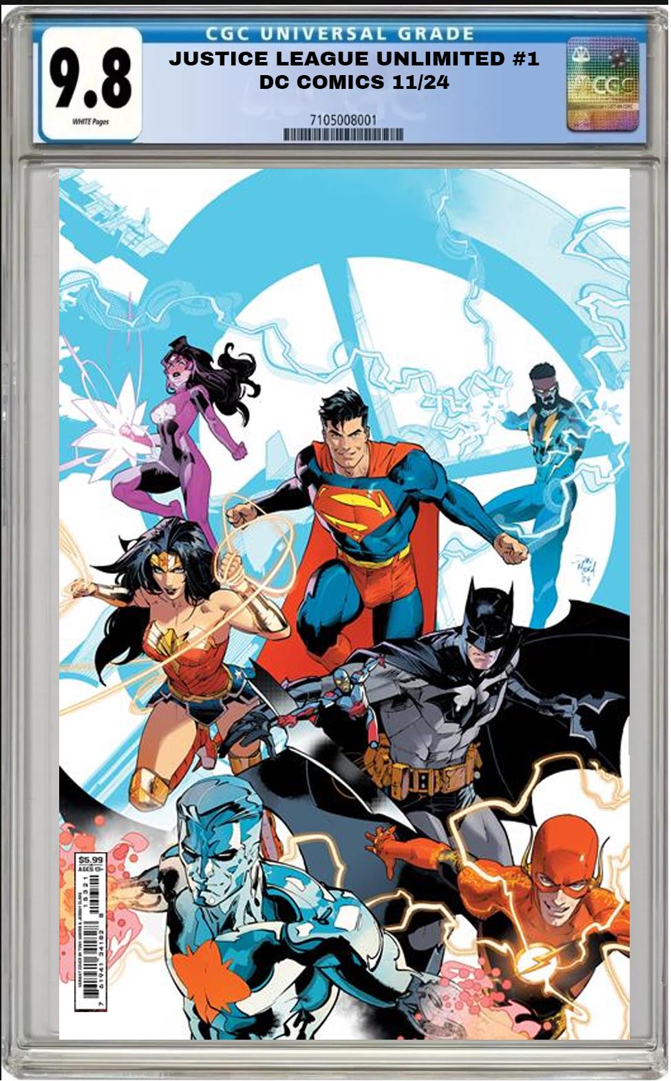 JUSTICE LEAGUE UNLIMITED #1 DC CVR A DAN MORA CGC 9.8 NM PRESALE 11/27