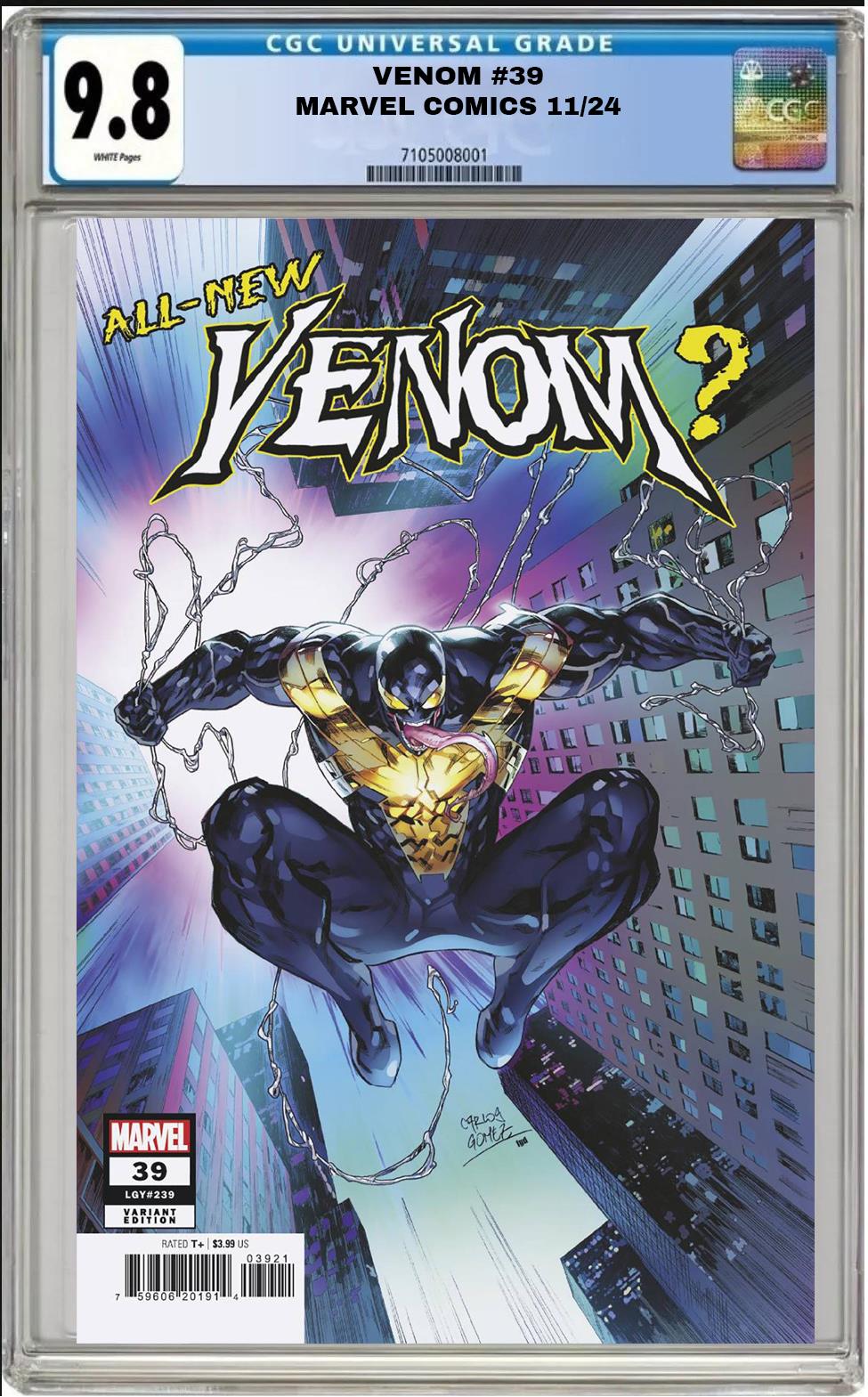 VENOM #39 MARVEL 2024 CARLOS GOMEZ FORESHADOW VARIANT CGC 9.8 PRESALE 11/7 KEY