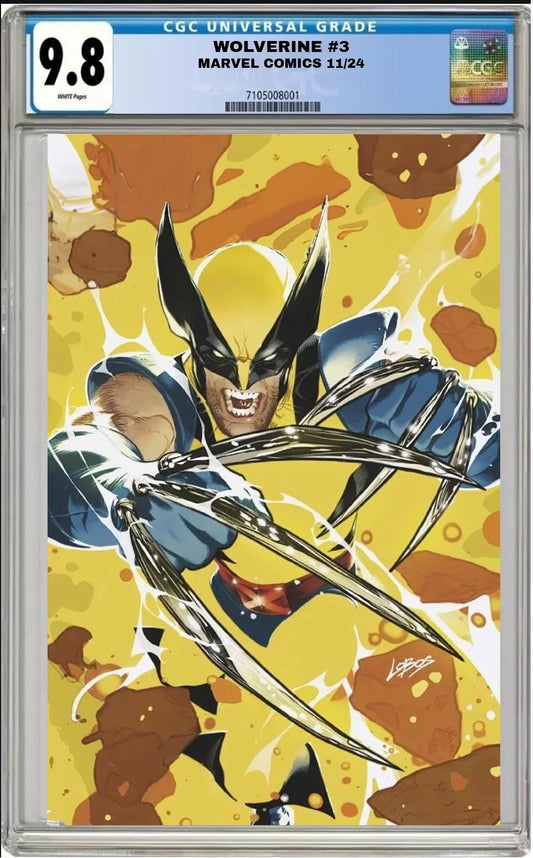 WOLVERINE #3 MARVEL 1:50 PABLO VILLALOBOS VIRGIN VARIANT CGC 9.8 PRESALE 11/21